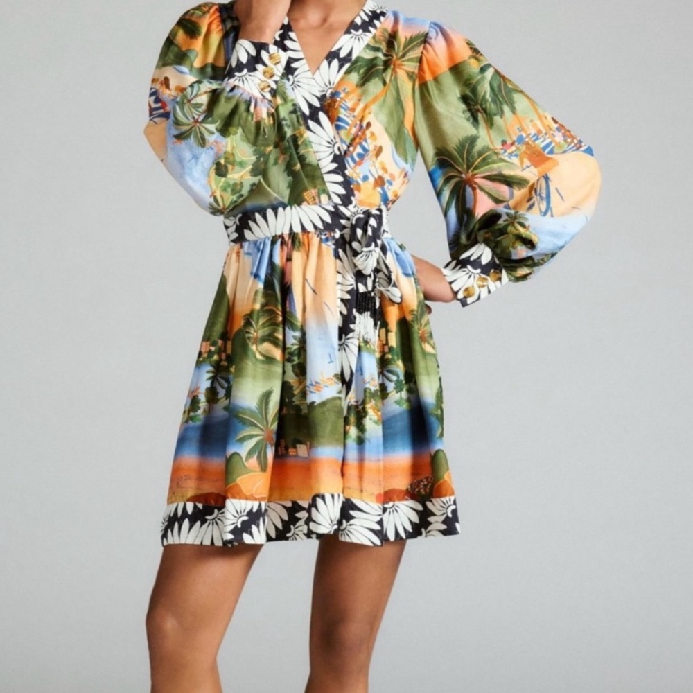 Farm Rio Carioca Mini Wrap Dress